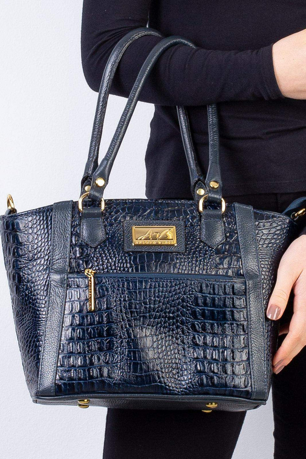 Bolsa de couro croco Heloisa - Enluaze