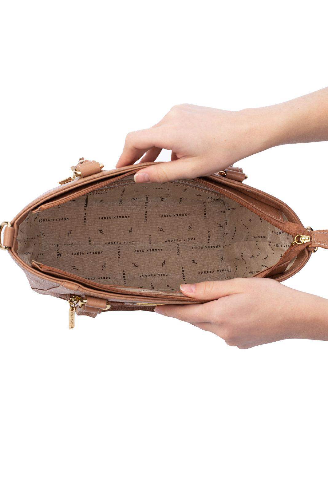 Bolsa de couro croco Heloisa - Enluaze