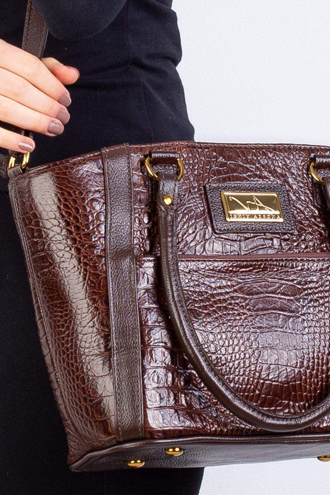 Bolsa de couro croco Heloisa - Enluaze