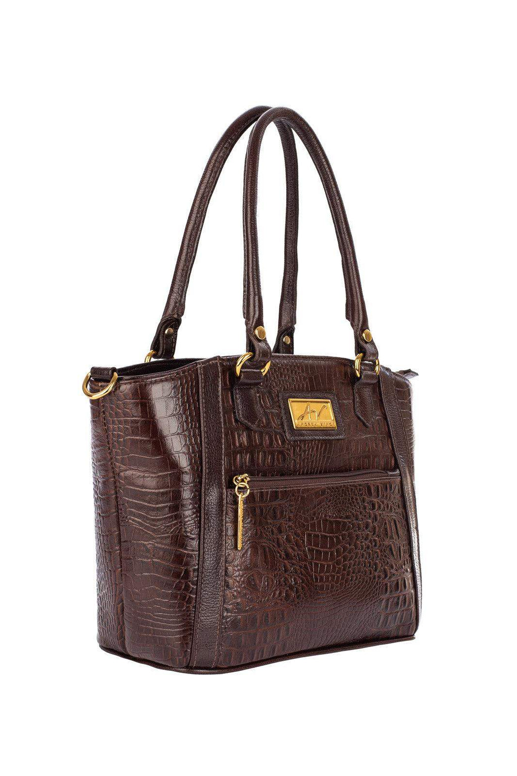 Bolsa de couro croco Heloisa - Enluaze