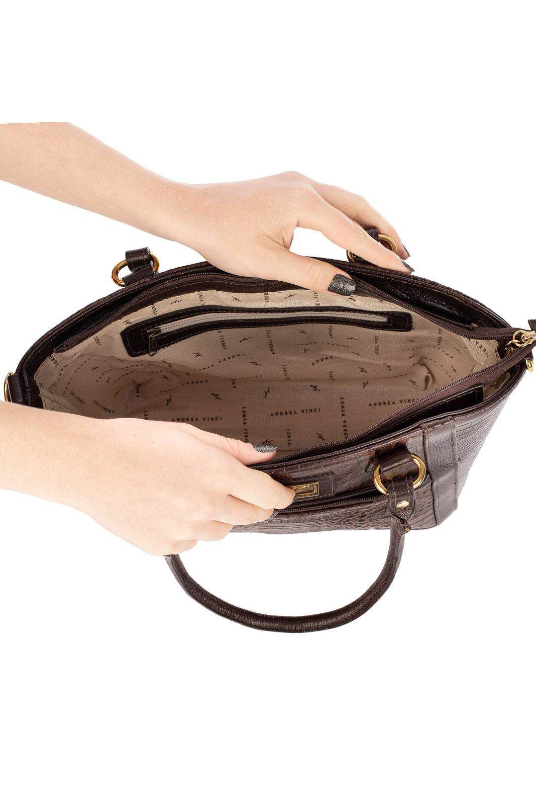 Bolsa de couro croco Heloisa - Enluaze