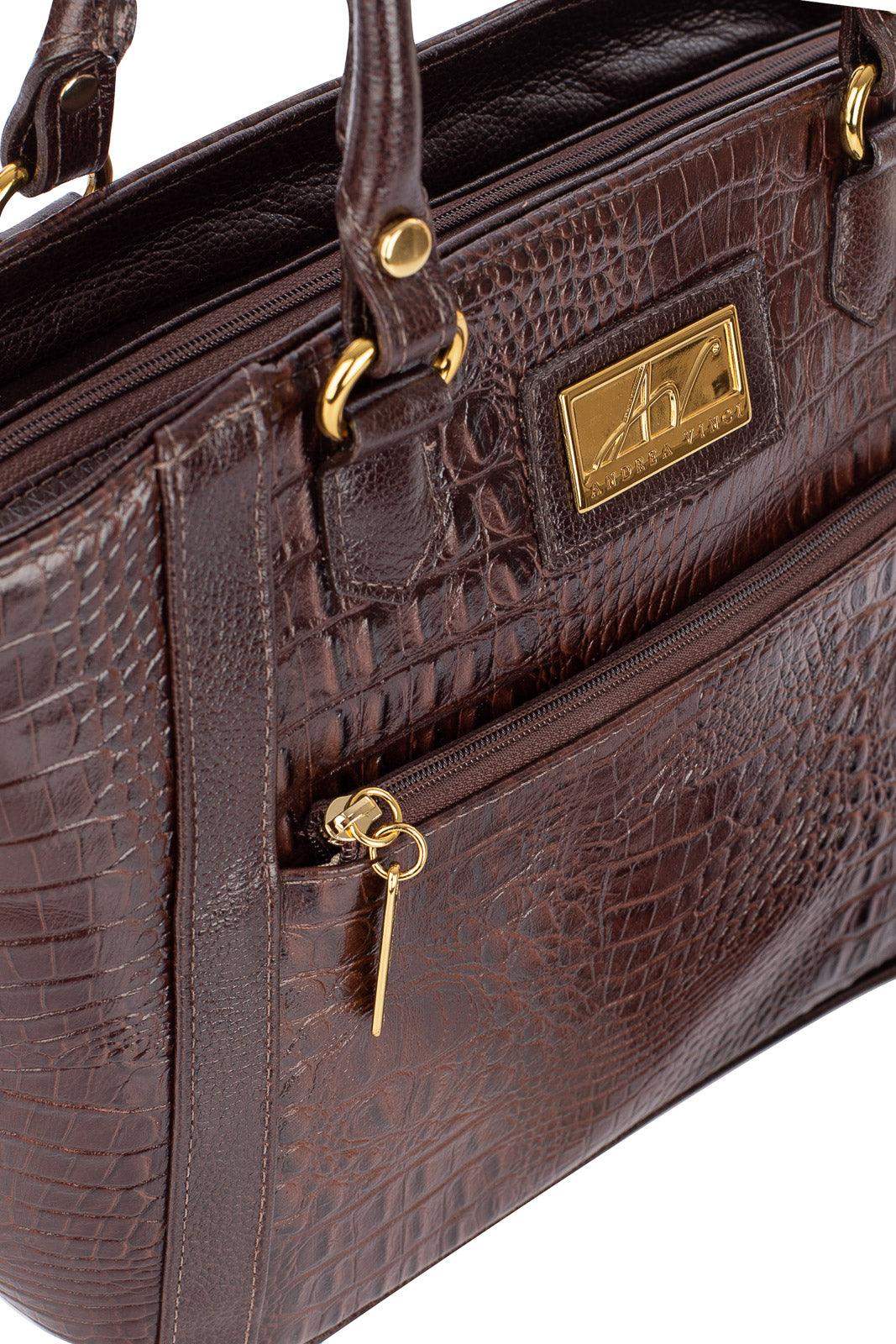 Bolsa de couro croco Heloisa - Enluaze