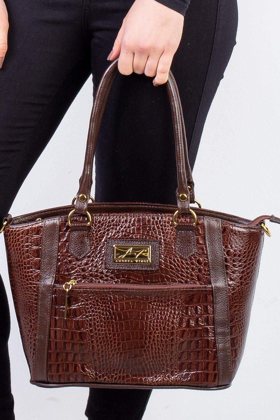 Bolsa de couro croco Heloisa - Enluaze