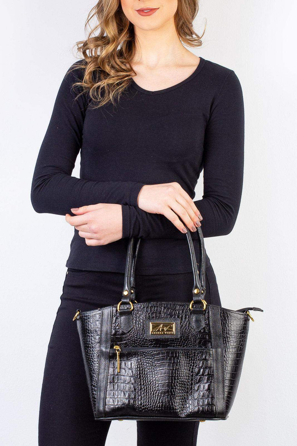 Bolsa de couro croco Heloisa - Enluaze