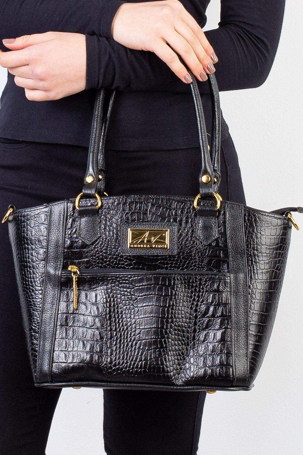 Bolsa de couro croco Heloisa - Enluaze