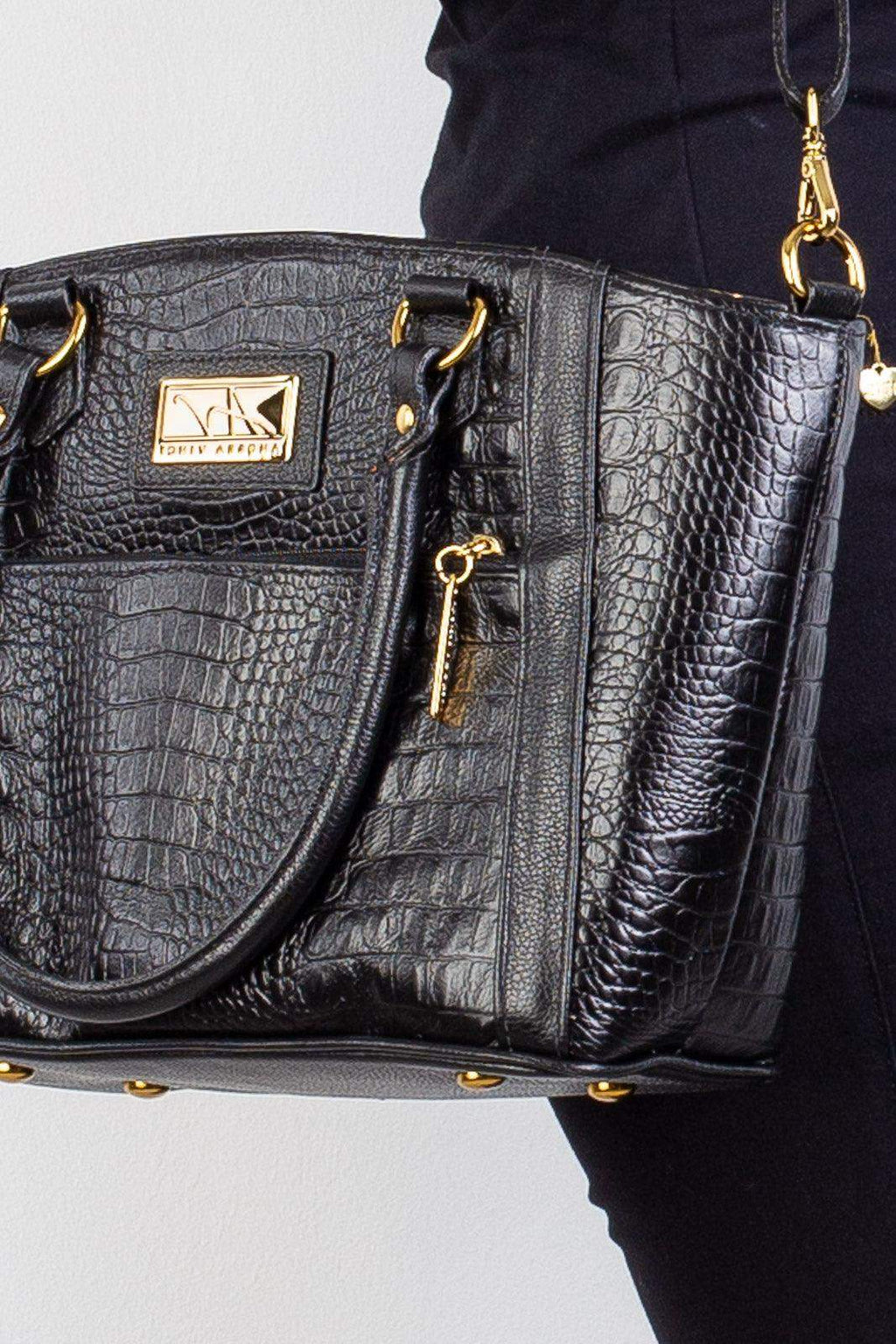 Bolsa de couro croco Heloisa - Enluaze