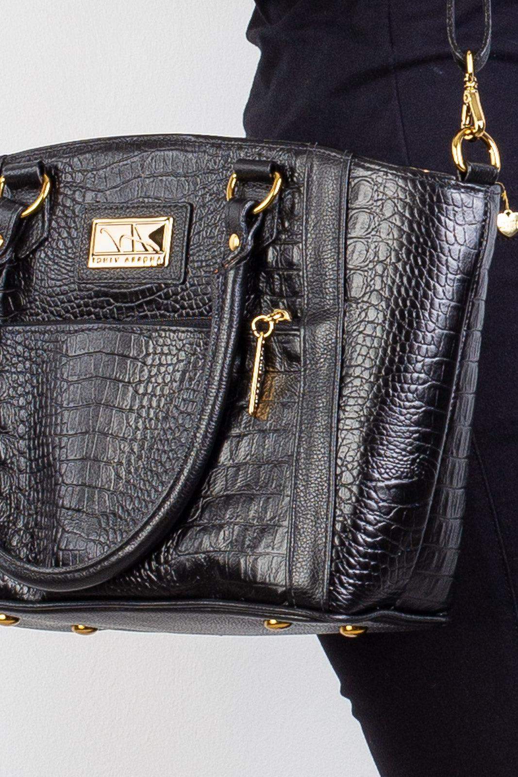 Bolsa de couro croco Heloisa - Enluaze