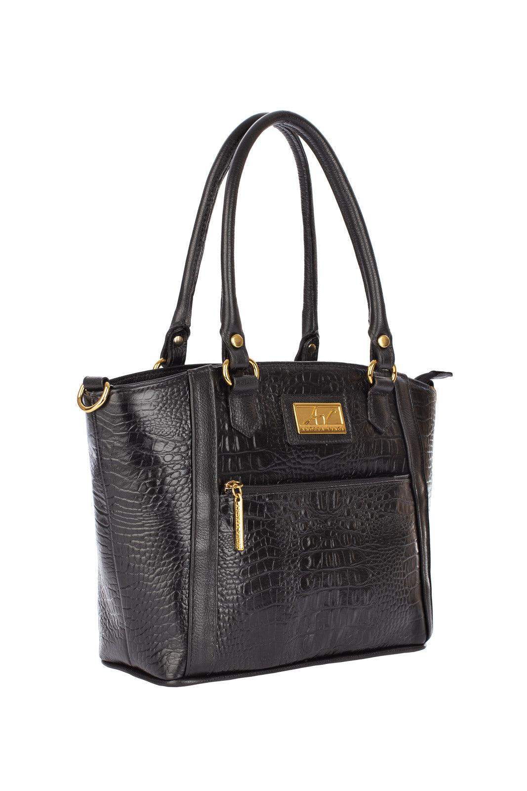 Bolsa de couro croco Heloisa - Enluaze