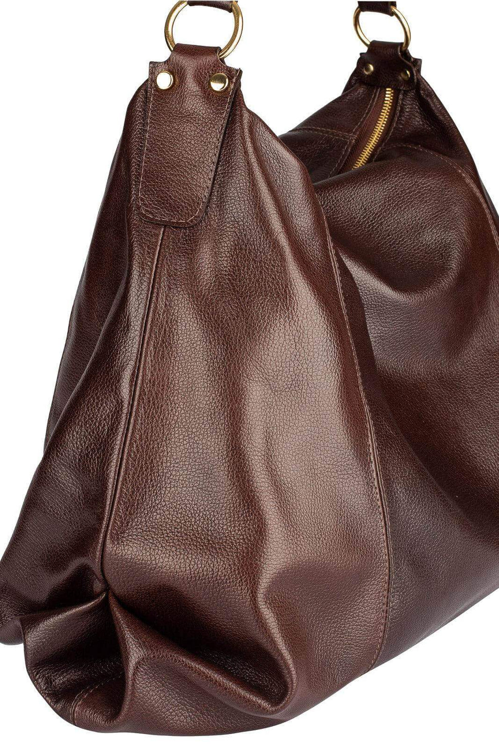 Bolsa saco grande de couro liso Cris - Enluaze