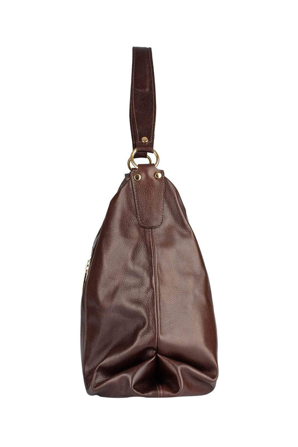 Bolsa saco grande de couro liso Cris - Enluaze