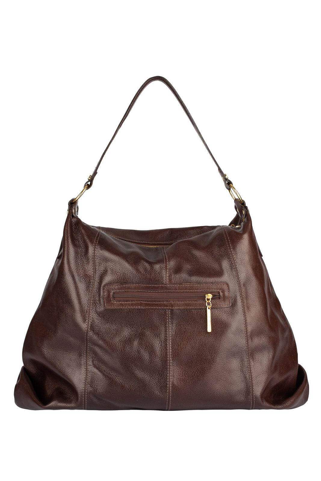 Bolsa saco grande de couro liso Cris - Enluaze