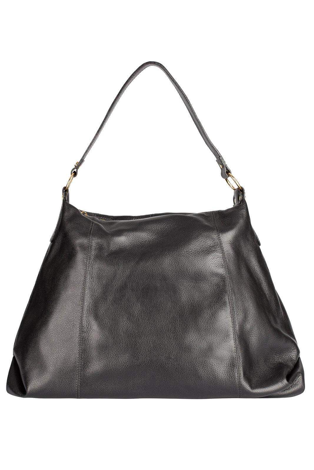 Bolsa saco grande de couro liso Cris - Enluaze