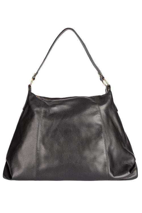 Bolsa saco grande de couro liso Cris - Enluaze