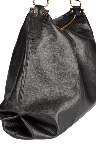 Bolsa saco grande de couro liso Cris - Enluaze - Bolsas e Mochilas em Couro Legítimo - Andrea Vinci
