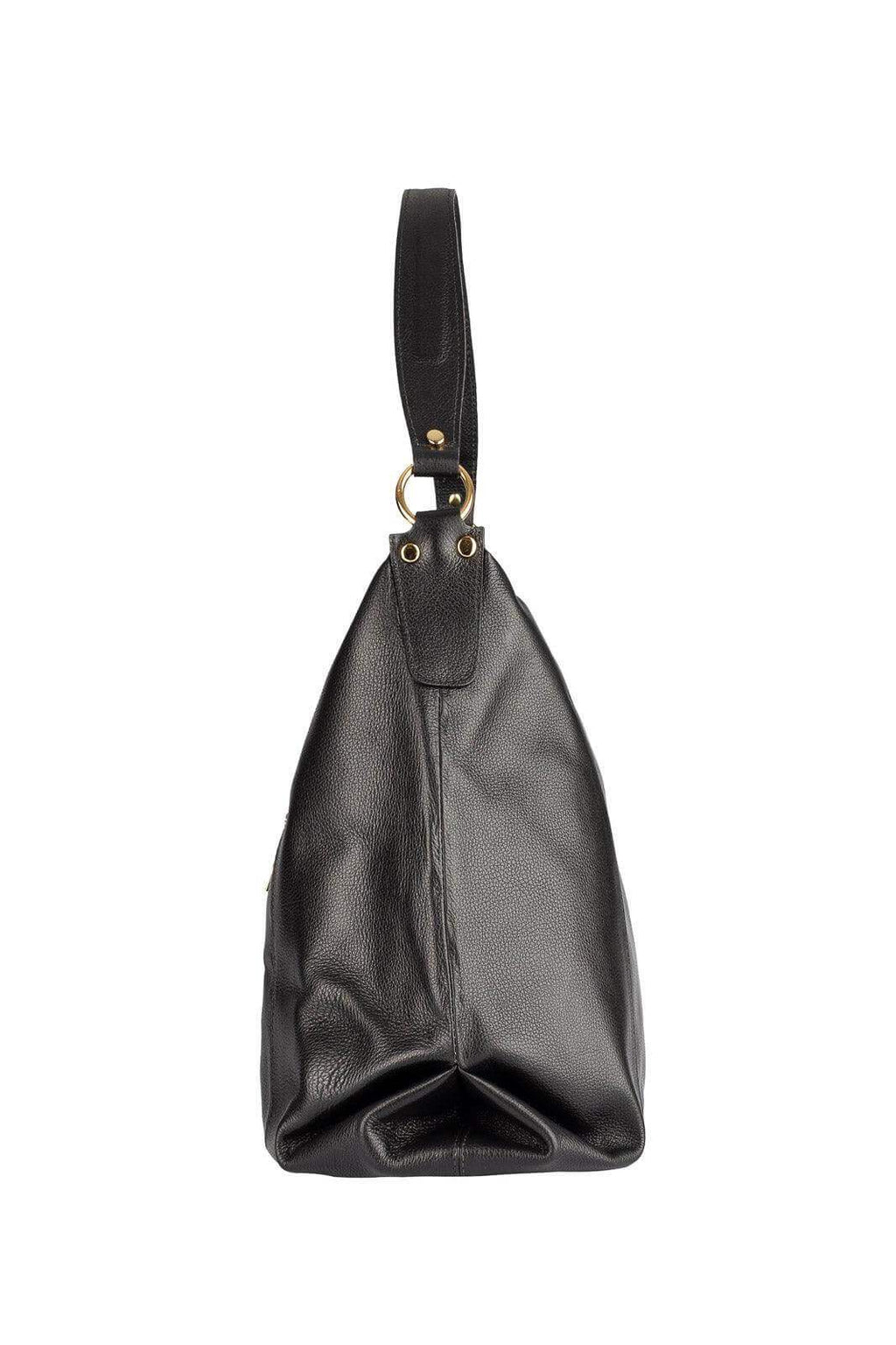 Bolsa saco grande de couro liso Cris - Enluaze