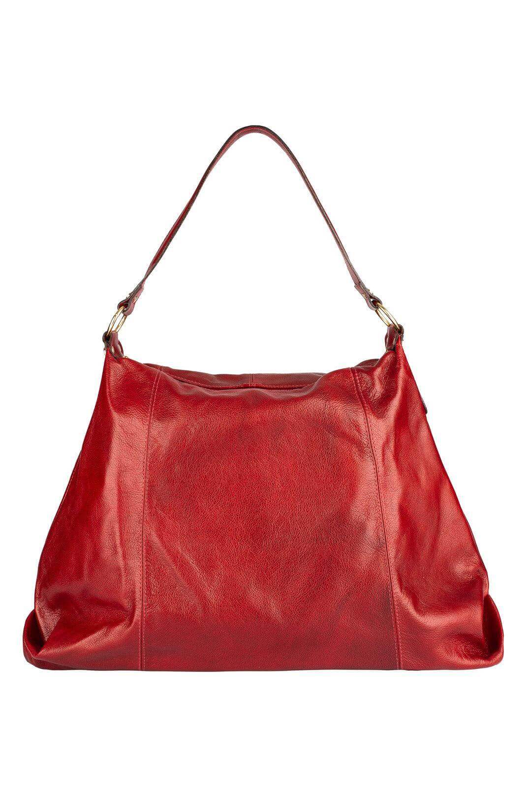 Bolsa saco grande de couro liso Cris - Enluaze