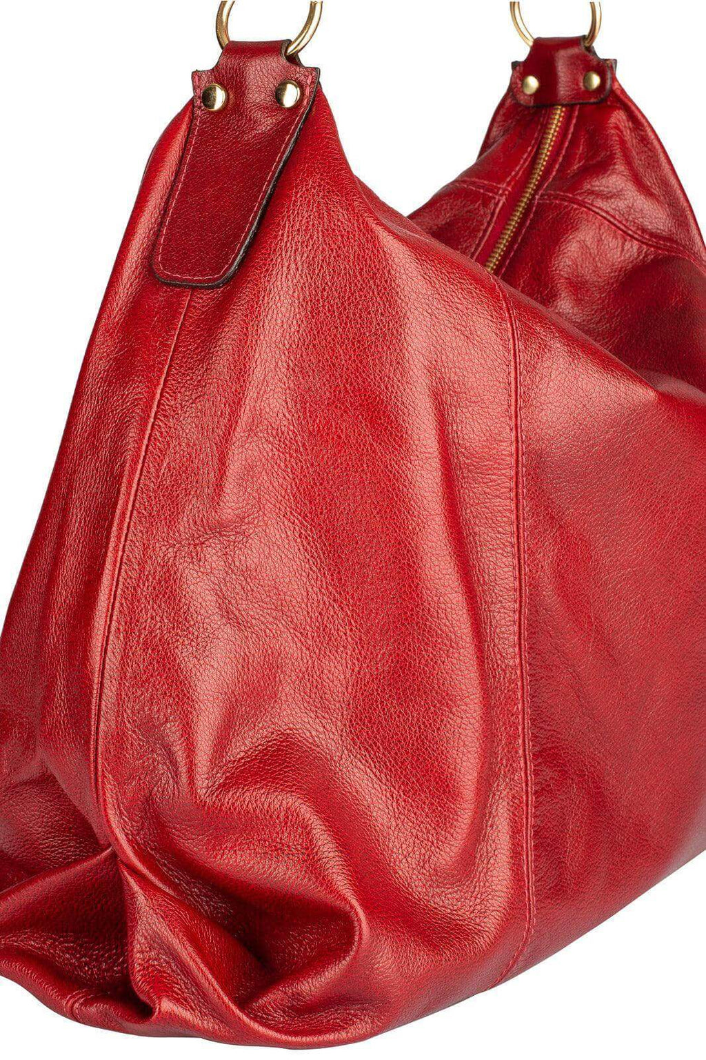 Bolsa saco grande de couro liso Cris - Enluaze