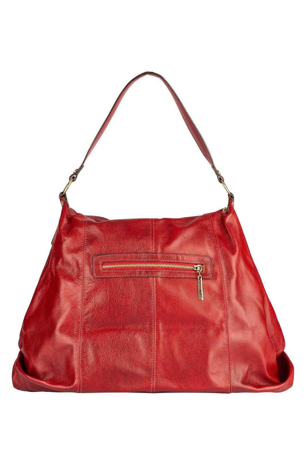 Bolsa saco grande de couro liso Cris - Enluaze