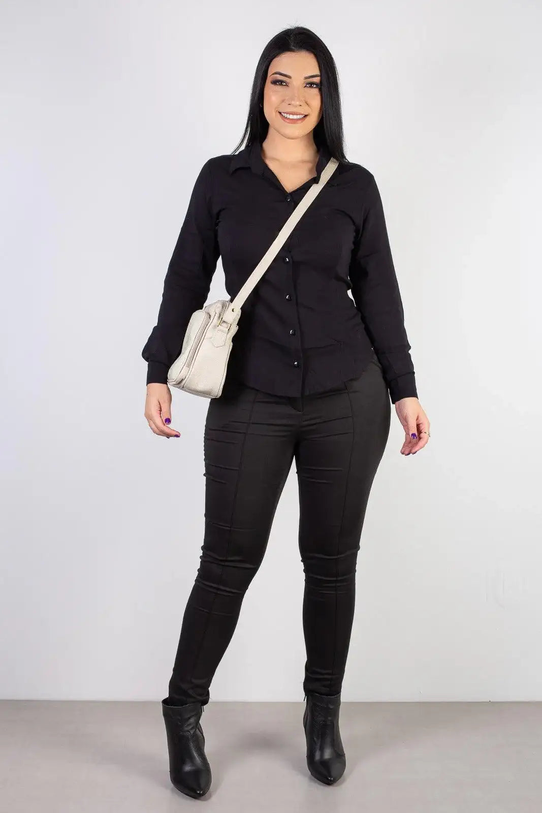 Bolsa de couro croco tiracolo com divisórias Rita - Enluaze