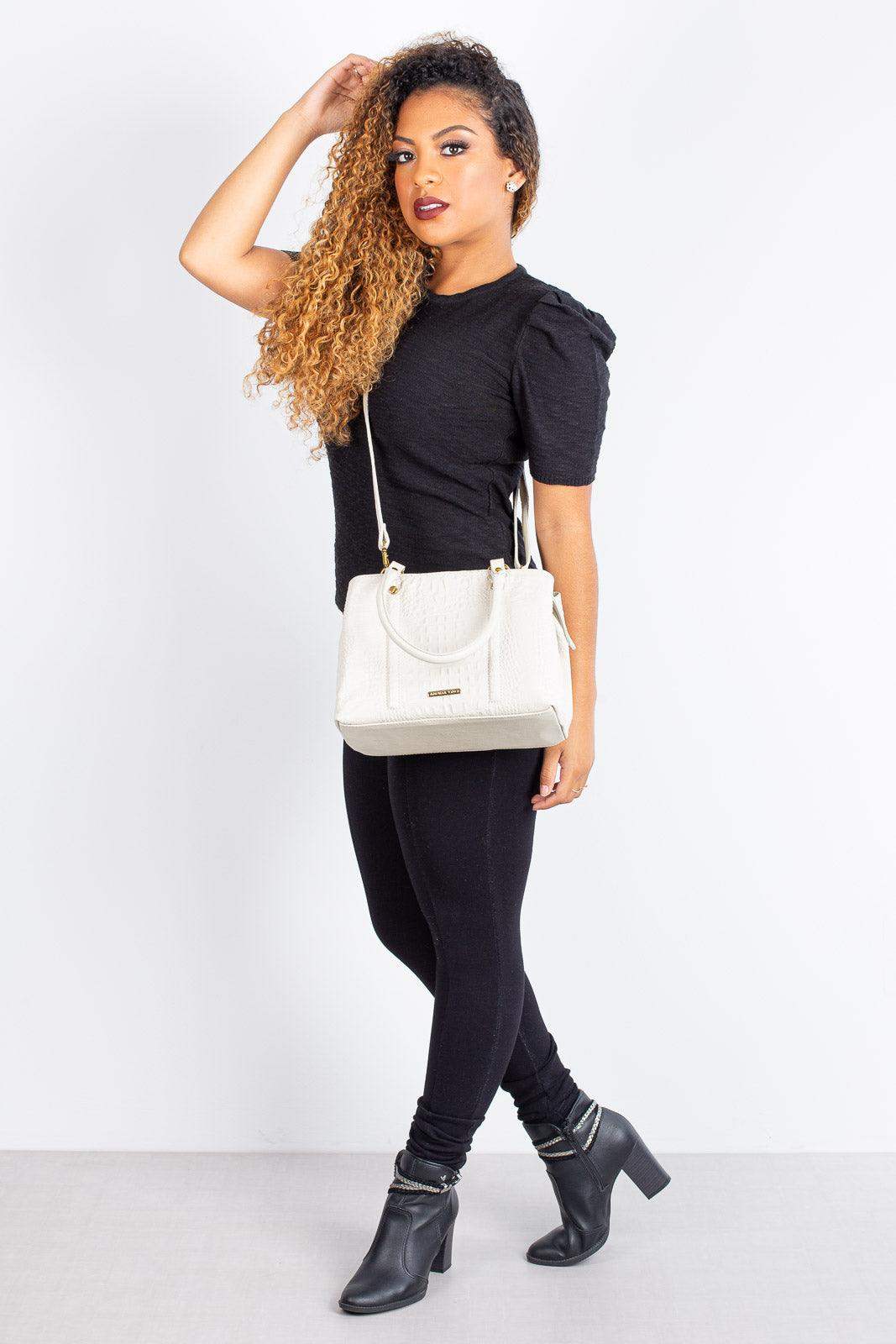 Bolsa de couro croco pequena Melina - Enluaze