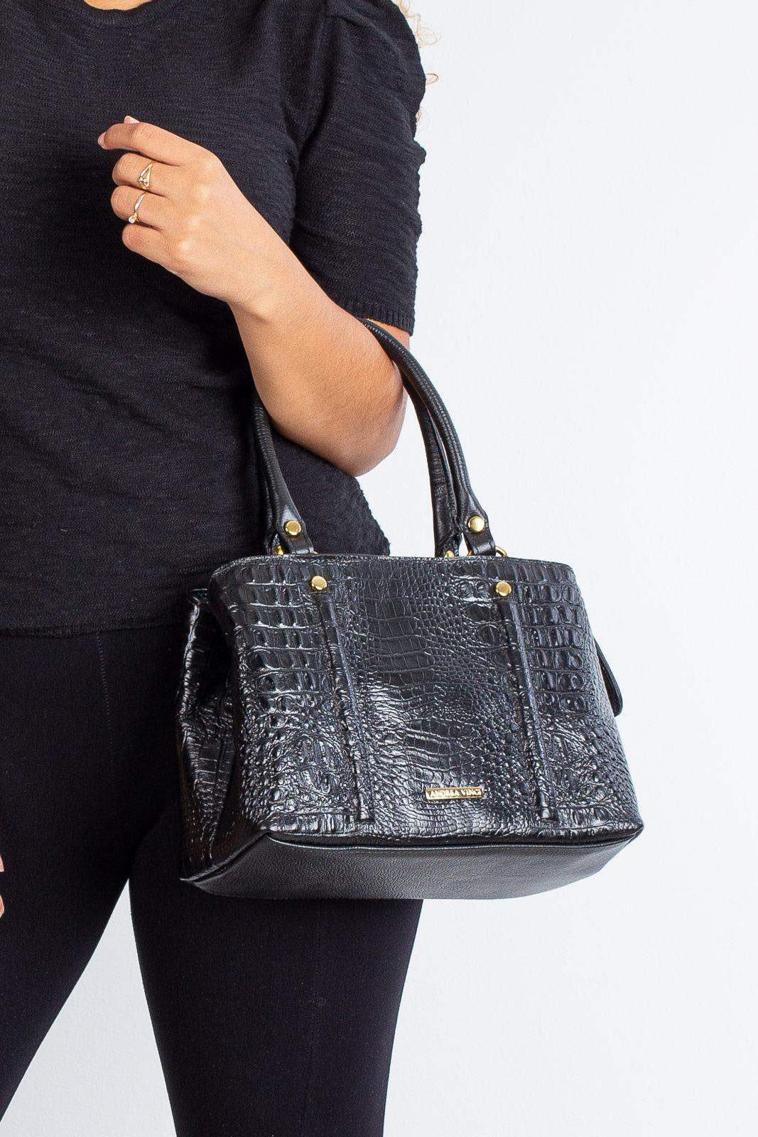 Bolsa de couro croco pequena Melina - Enluaze