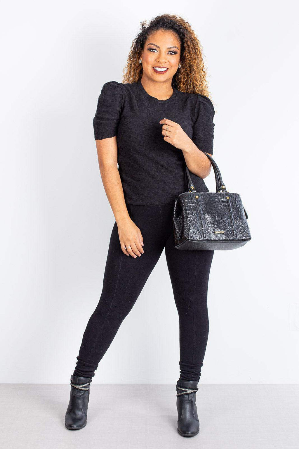 Bolsa de couro croco pequena Melina - Enluaze