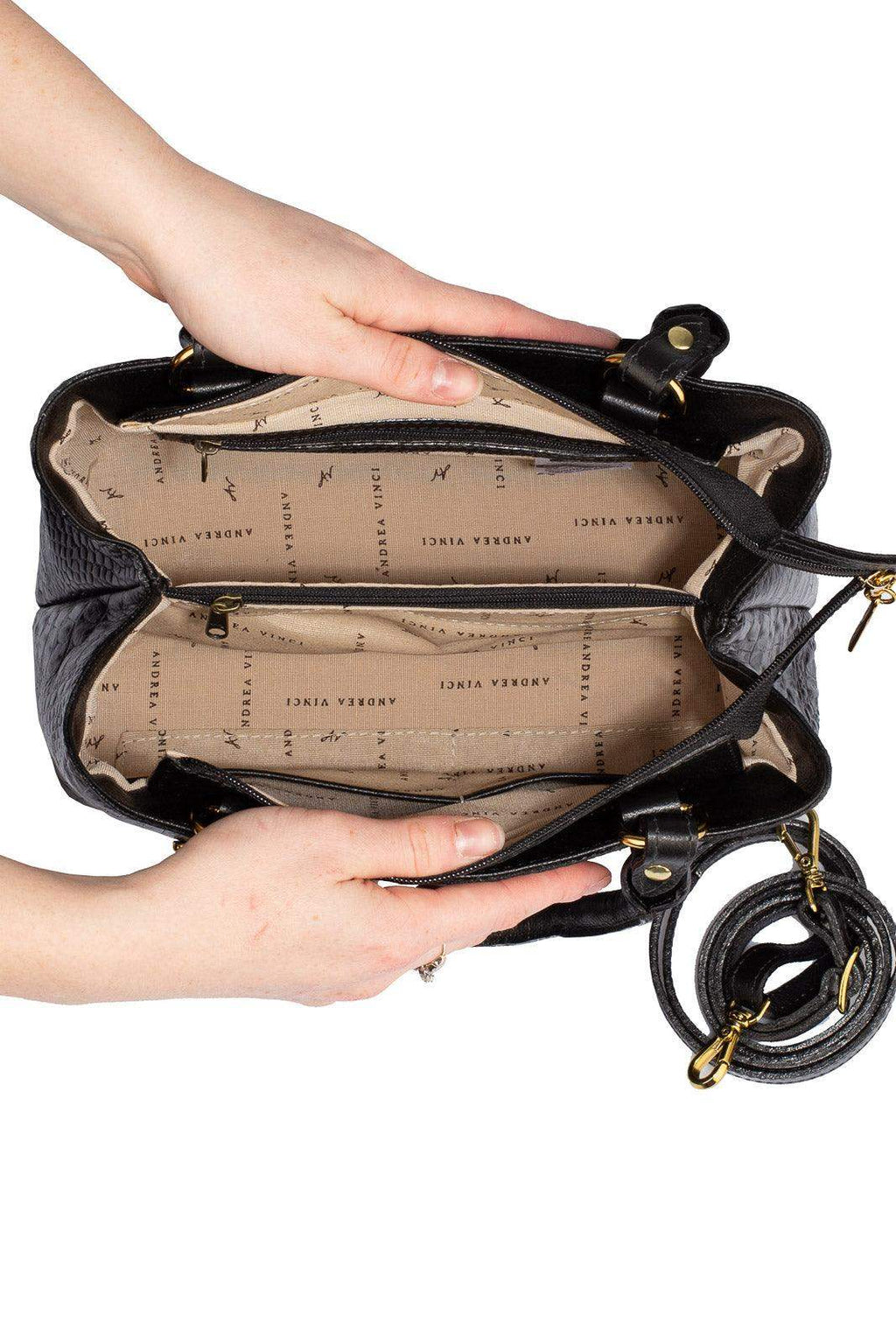 Bolsa de couro croco pequena Melina - Enluaze