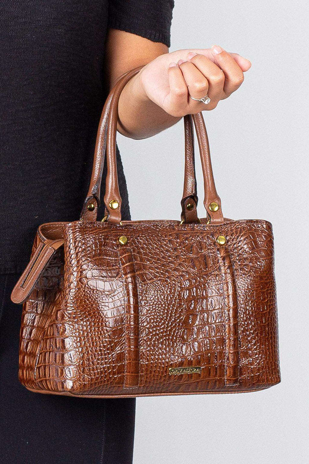 Bolsa de couro croco pequena Melina - Enluaze