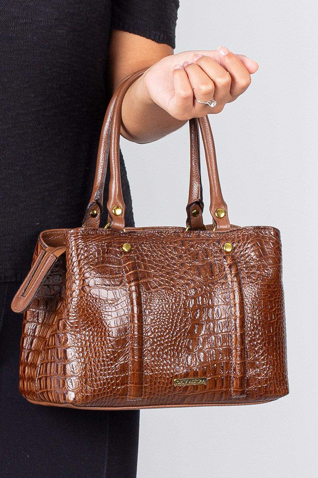 Bolsa de couro croco pequena Melina - Enluaze
