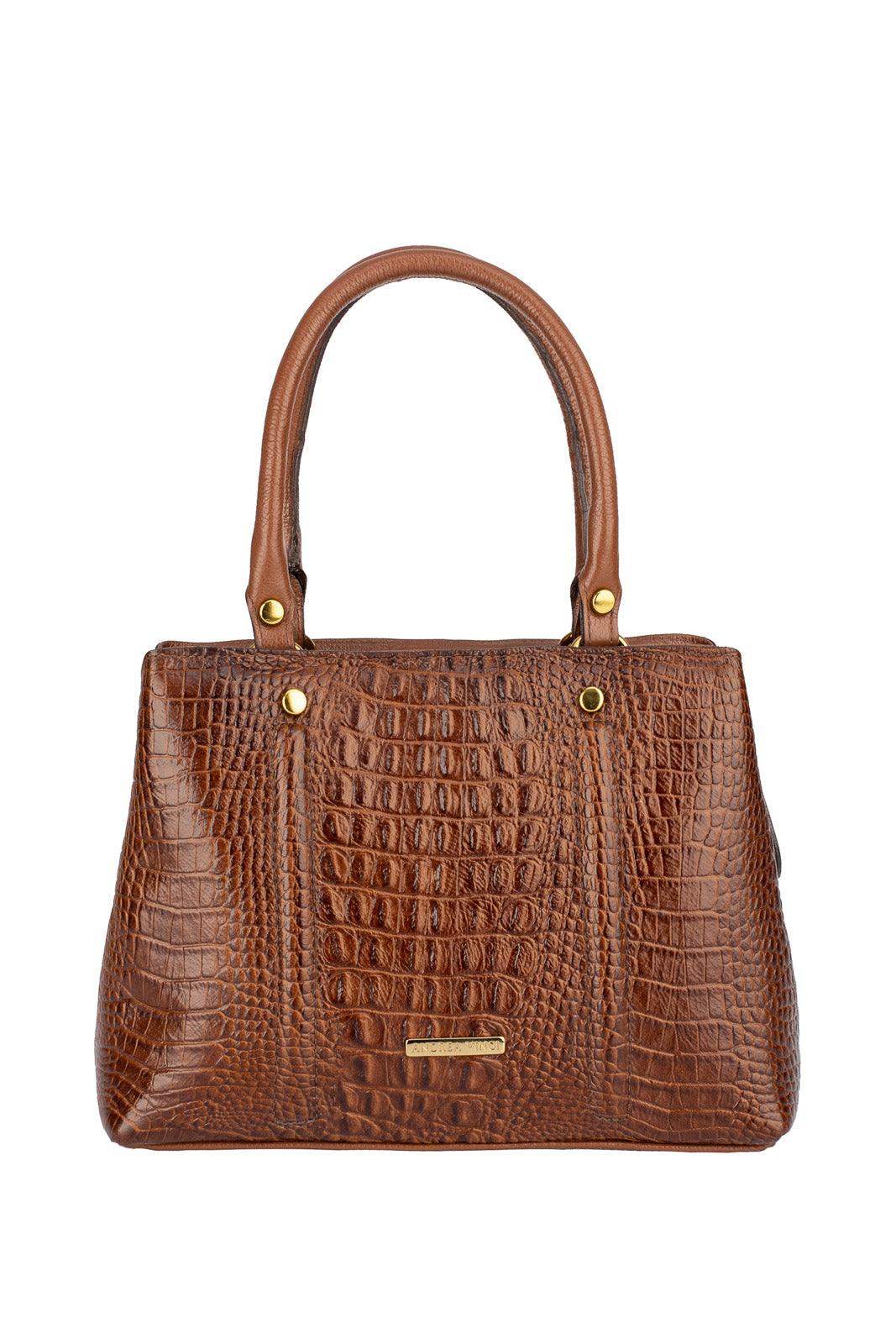 Bolsa de couro croco pequena Melina - Enluaze