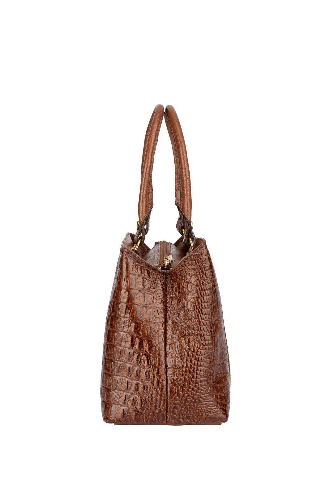 Bolsa de couro croco pequena Melina - Enluaze