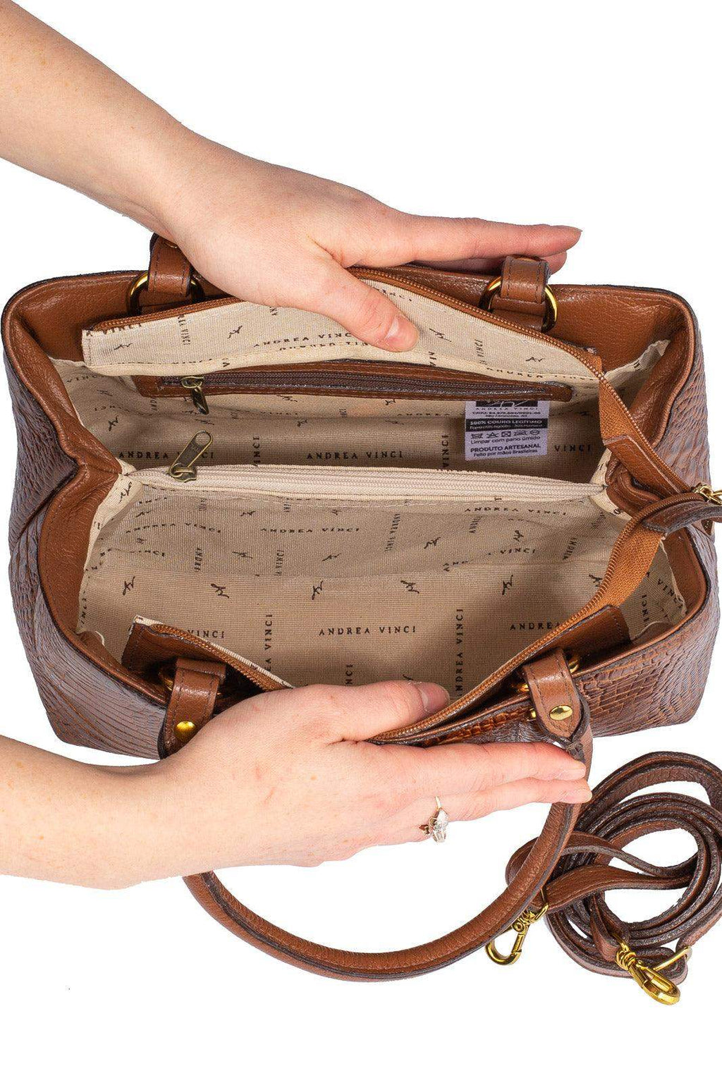 Bolsa de couro croco pequena Melina - Enluaze