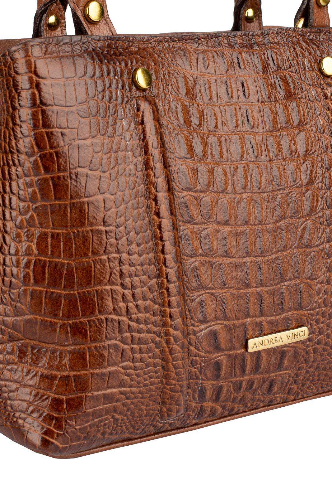 Bolsa de couro croco pequena Melina - Enluaze