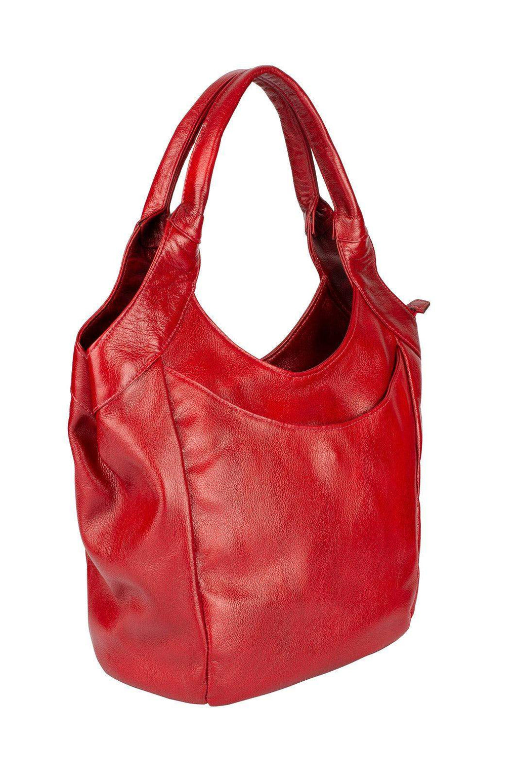 Bolsa saco grande de couro liso Cíntia - Enluaze