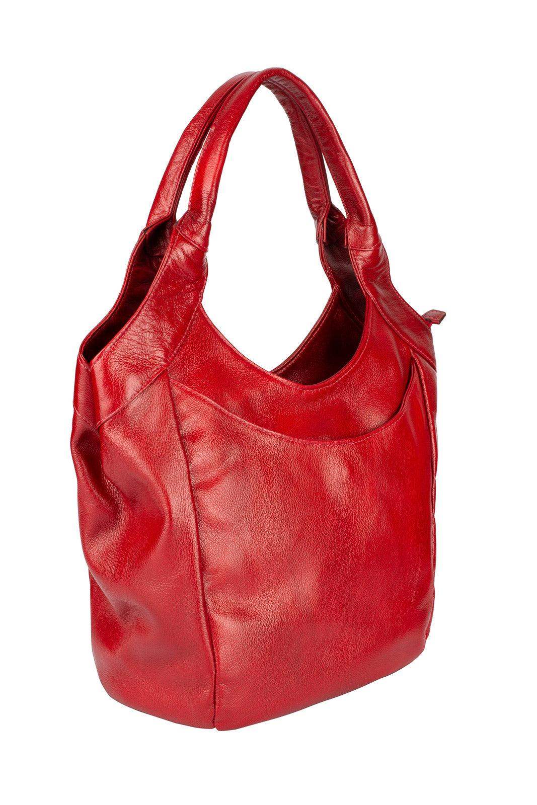 Bolsa saco grande de couro liso Cíntia - Enluaze