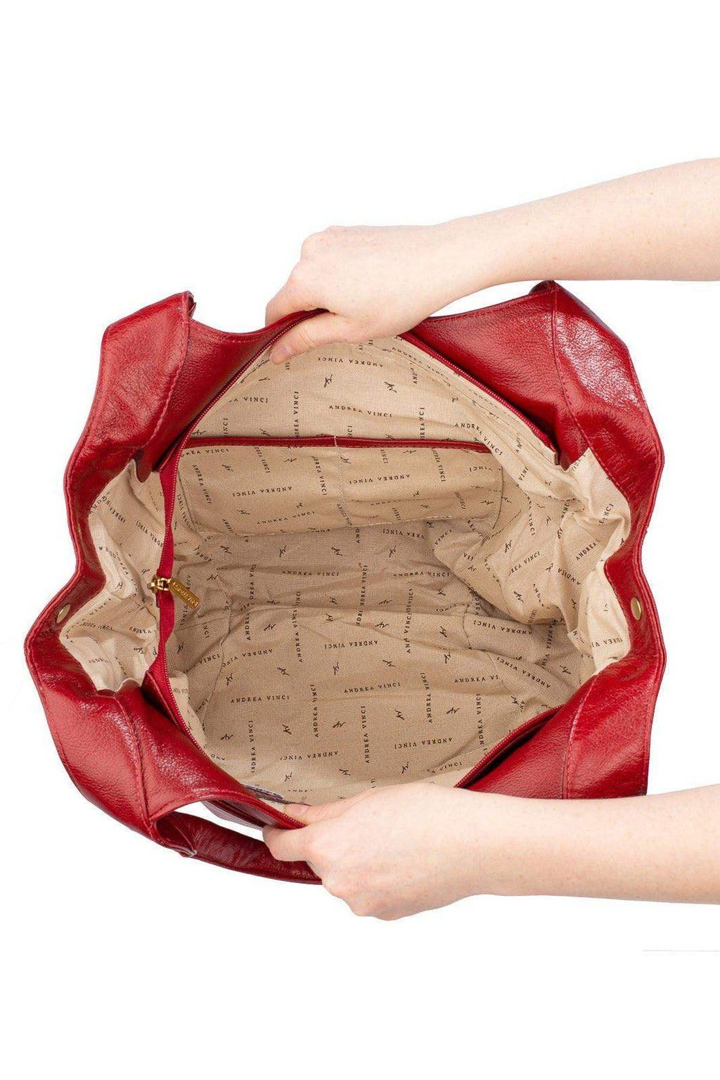 Bolsa saco grande de couro liso Cíntia - Enluaze