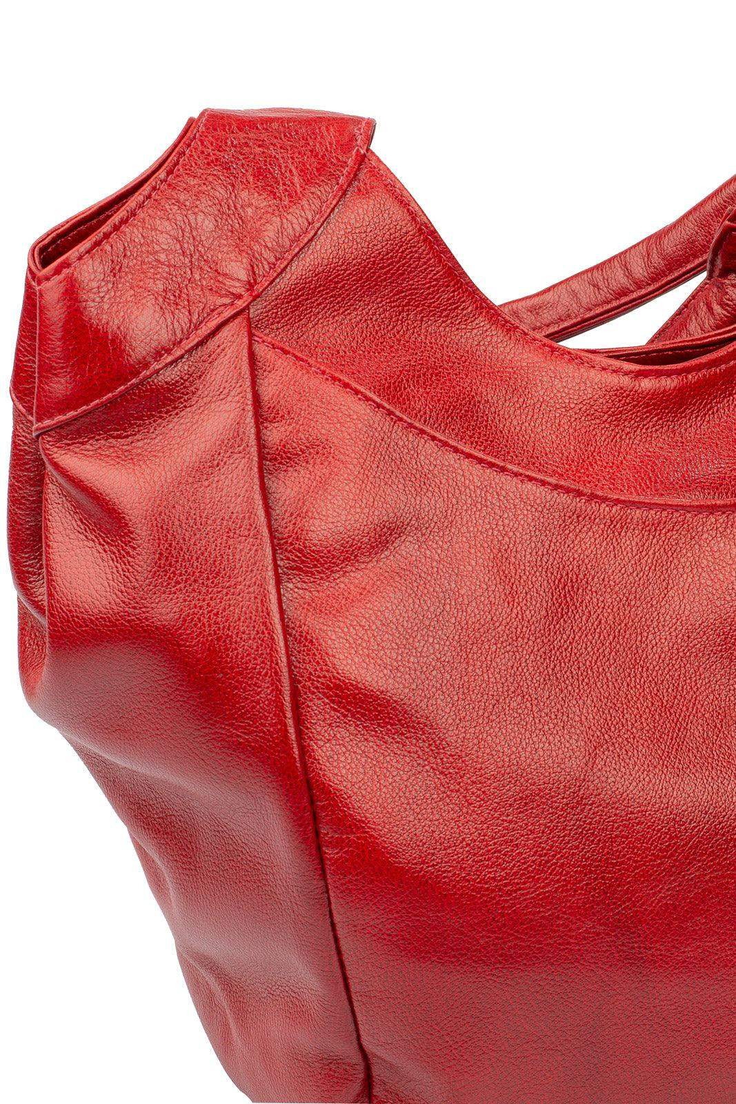 Bolsa saco grande de couro liso Cíntia - Enluaze