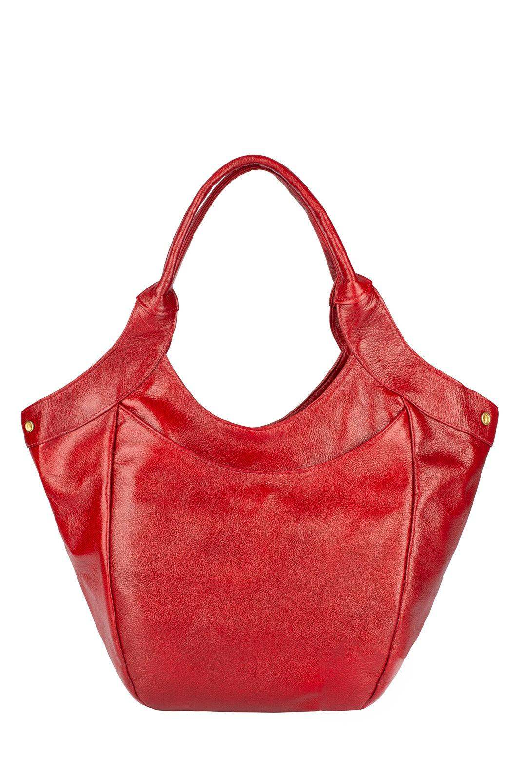 Bolsa saco grande de couro liso Cíntia - Enluaze