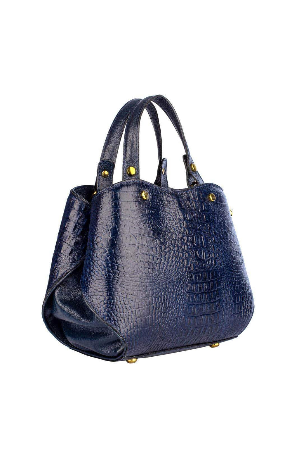 Bolsa baú pequena de couro croco Megan - Enluaze