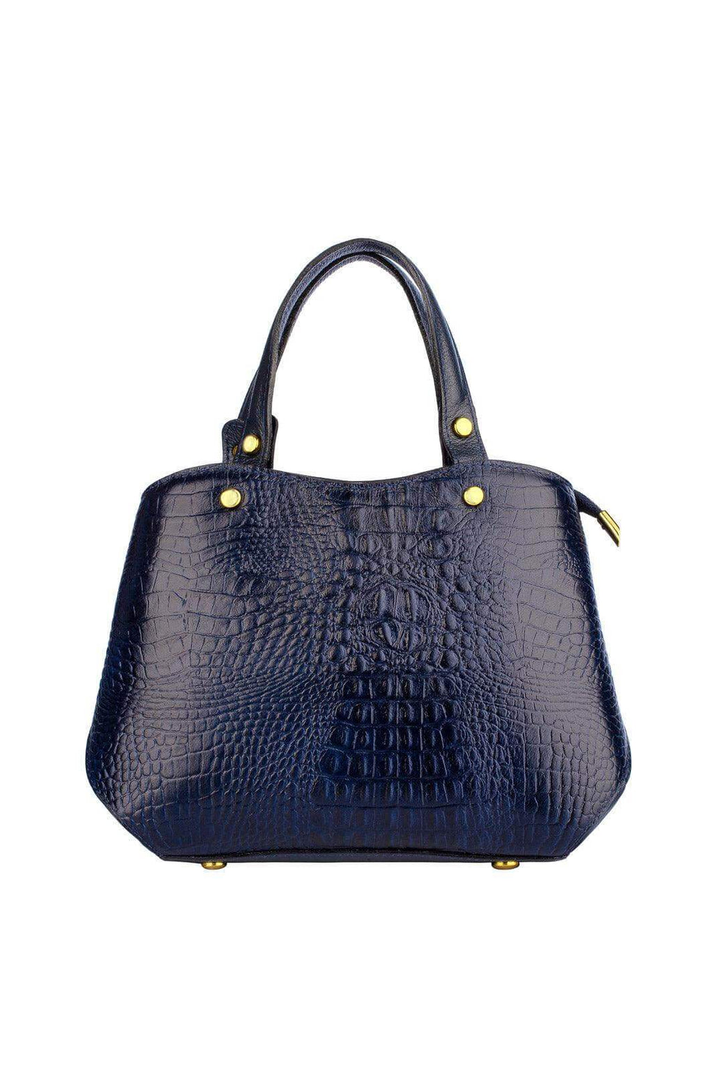 Bolsa baú pequena de couro croco Megan - Enluaze