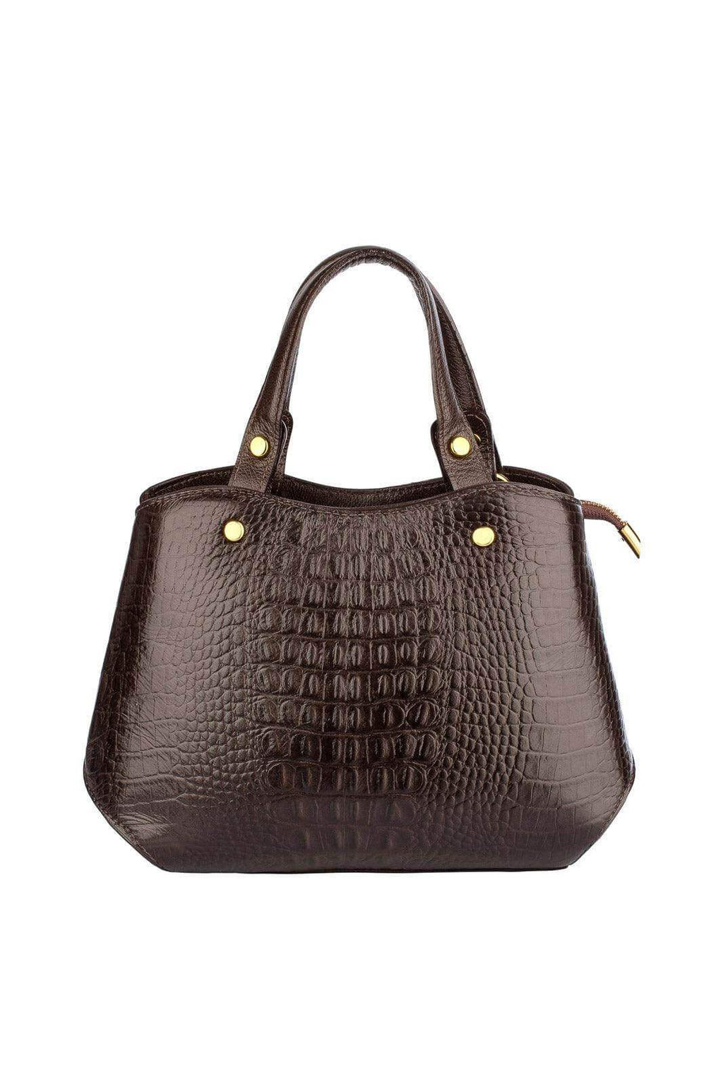 Bolsa baú pequena de couro croco Megan - Enluaze