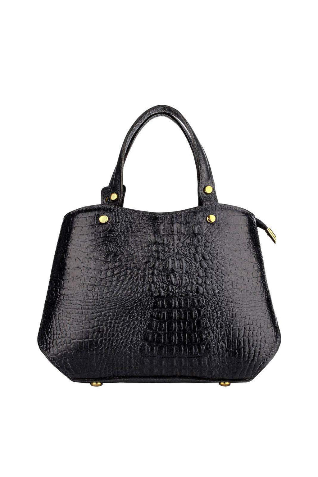 Bolsa baú pequena de couro croco Megan - Enluaze