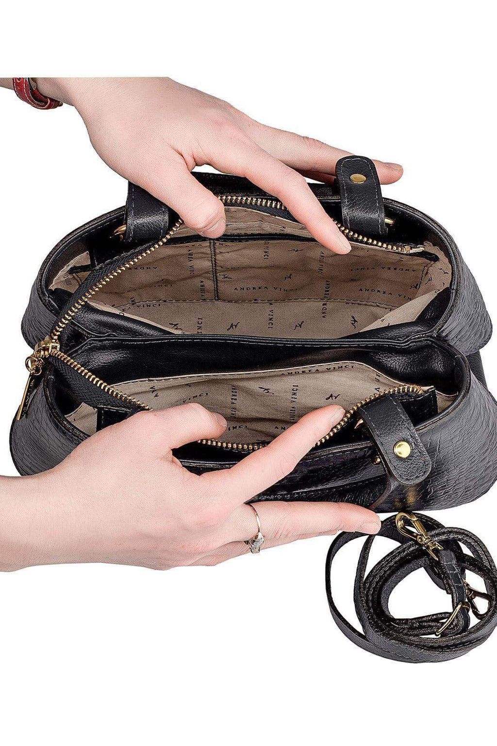 Bolsa baú pequena de couro croco Megan - Enluaze