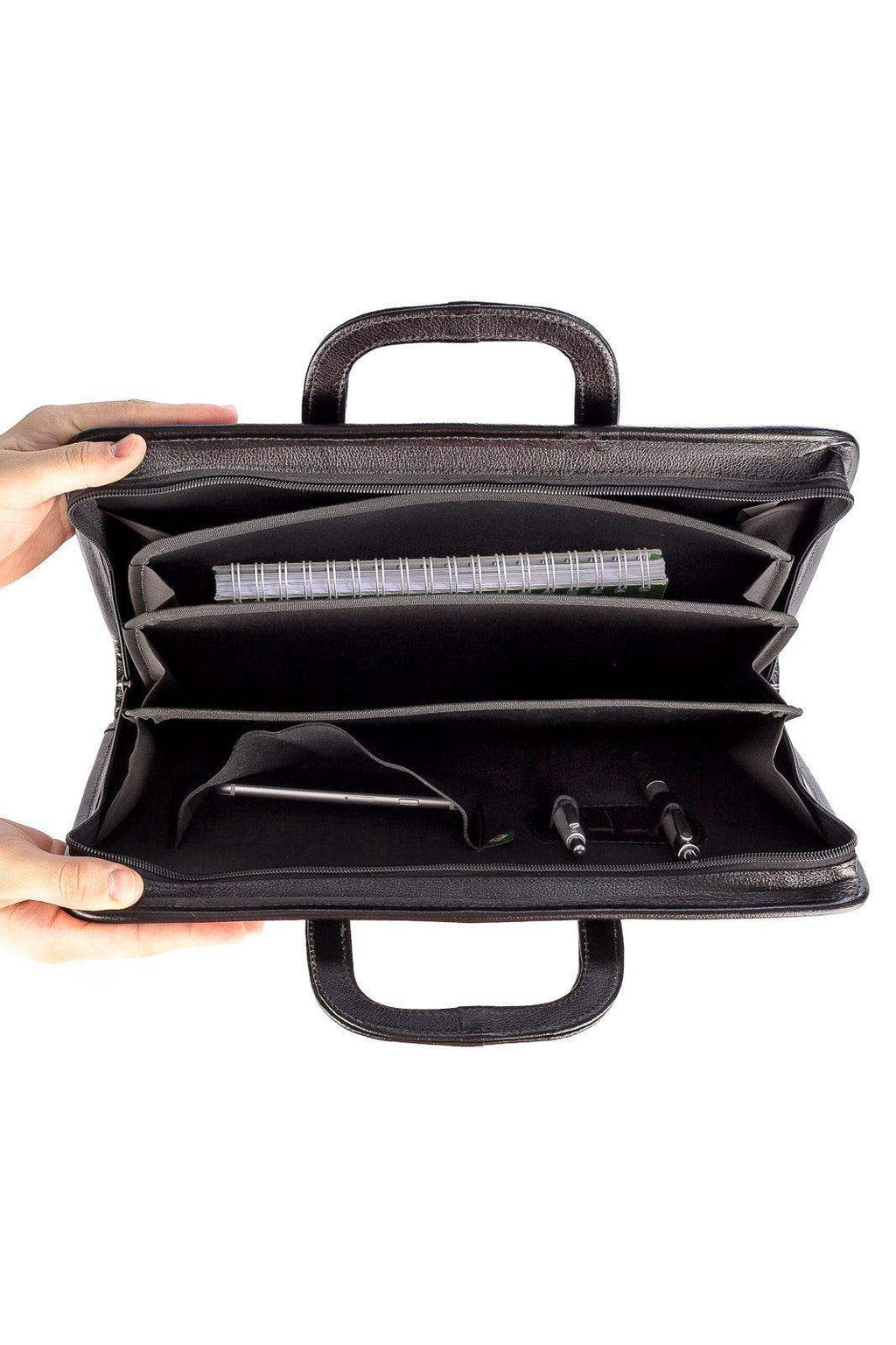 Pasta envelope de couro com alça Docs - Enluaze