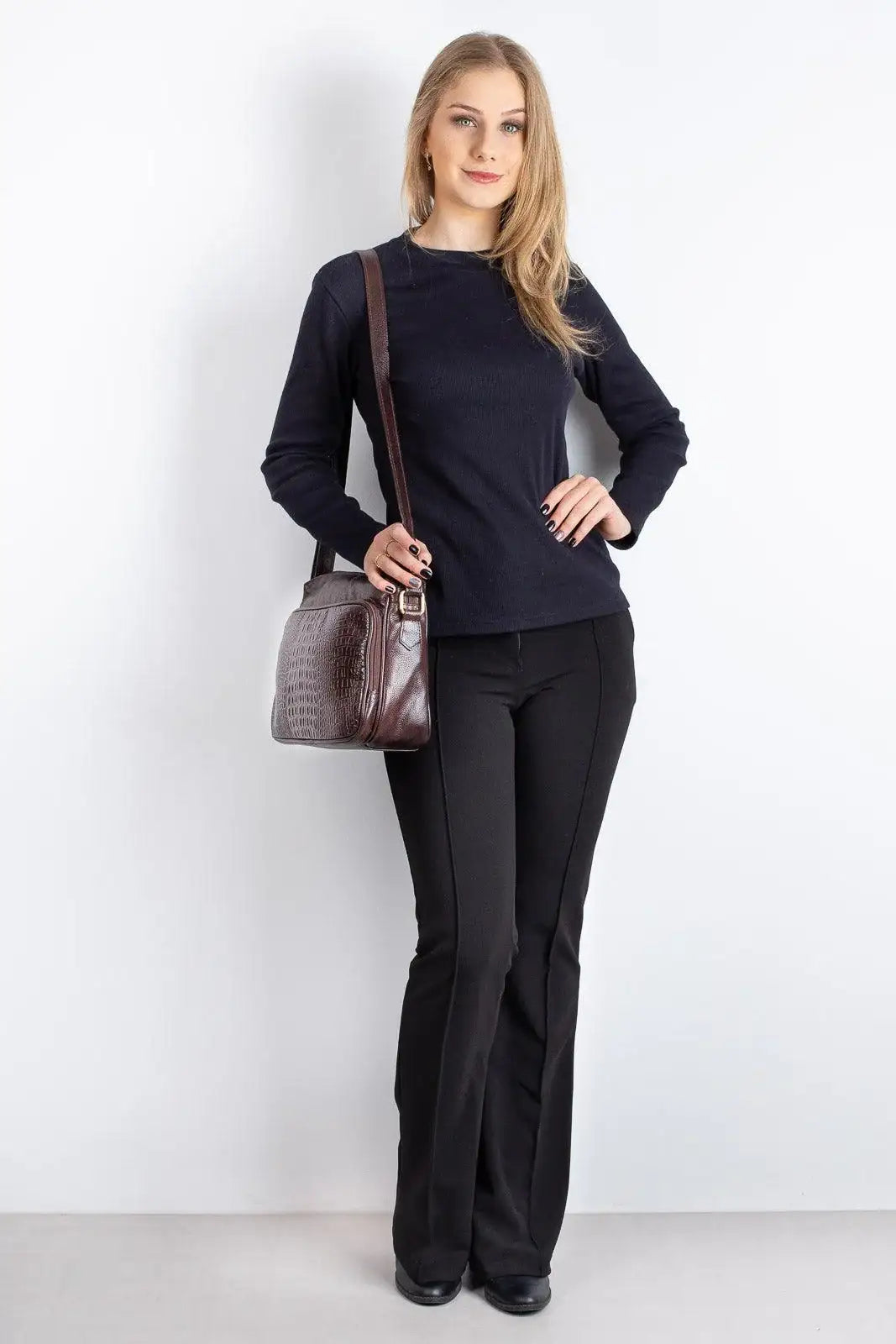 Bolsa de couro croco tiracolo Anita - Enluaze