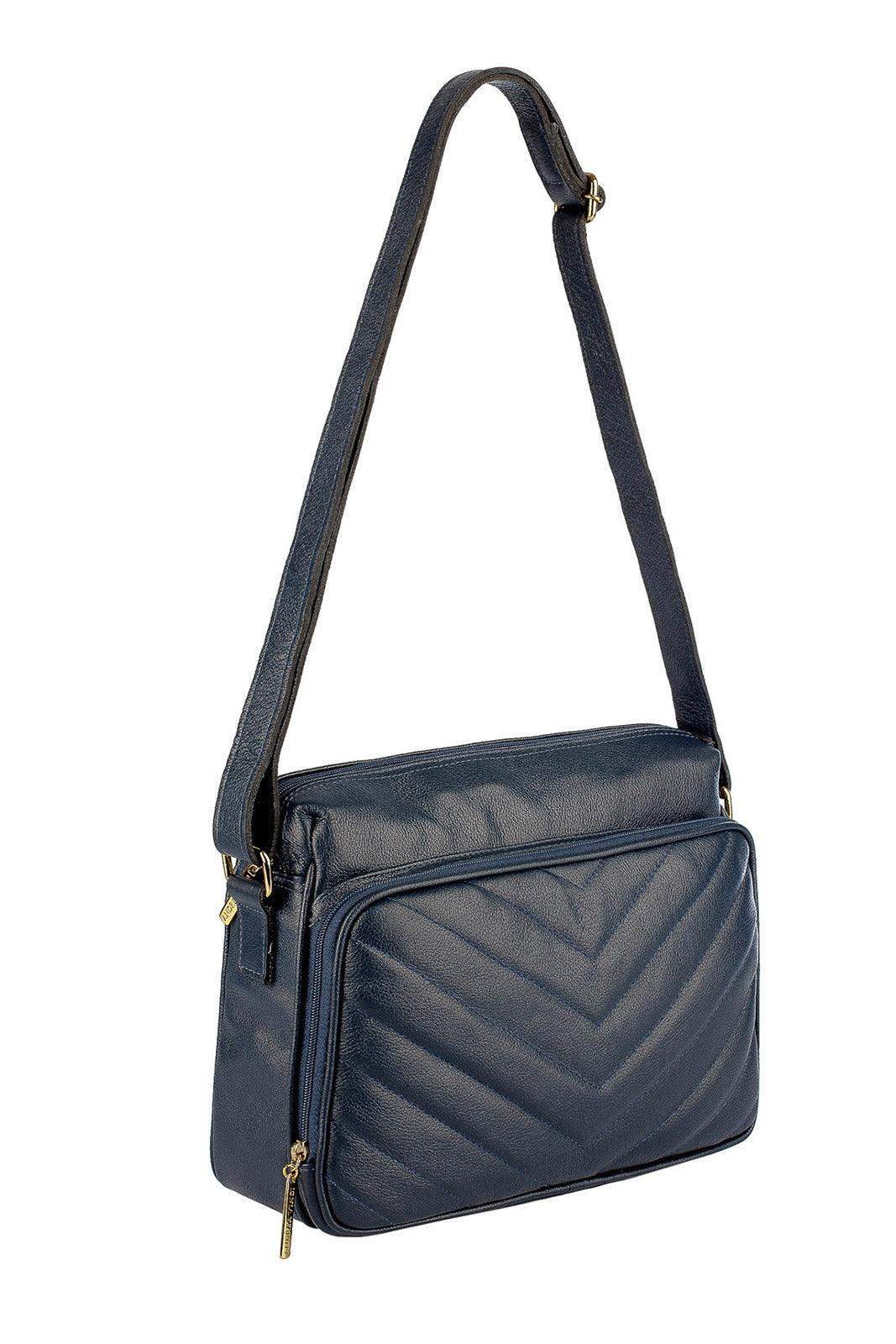 Bolsa de couro liso tiracolo Anita - Enluaze