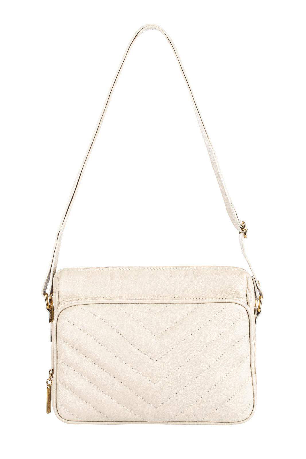 Bolsa de couro liso tiracolo Anita - Enluaze