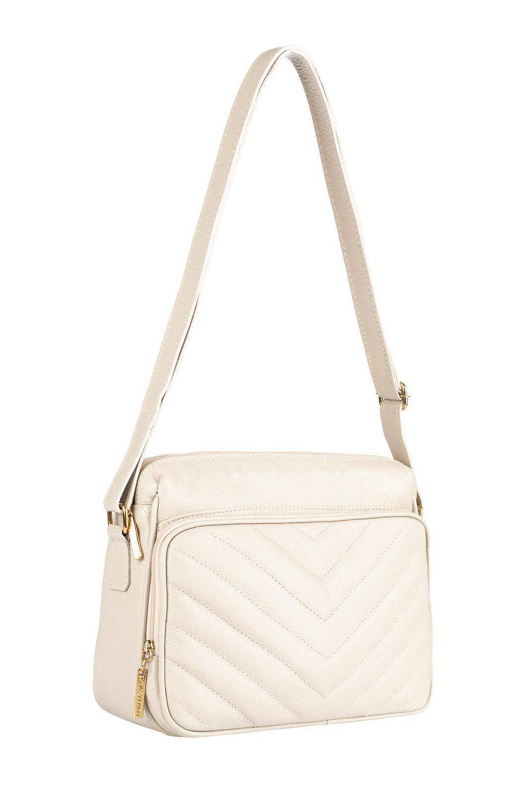 Bolsa de couro liso tiracolo Anita - Enluaze