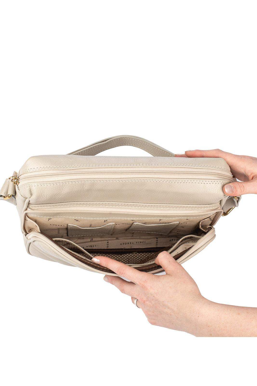 Bolsa de couro liso tiracolo Anita - Enluaze