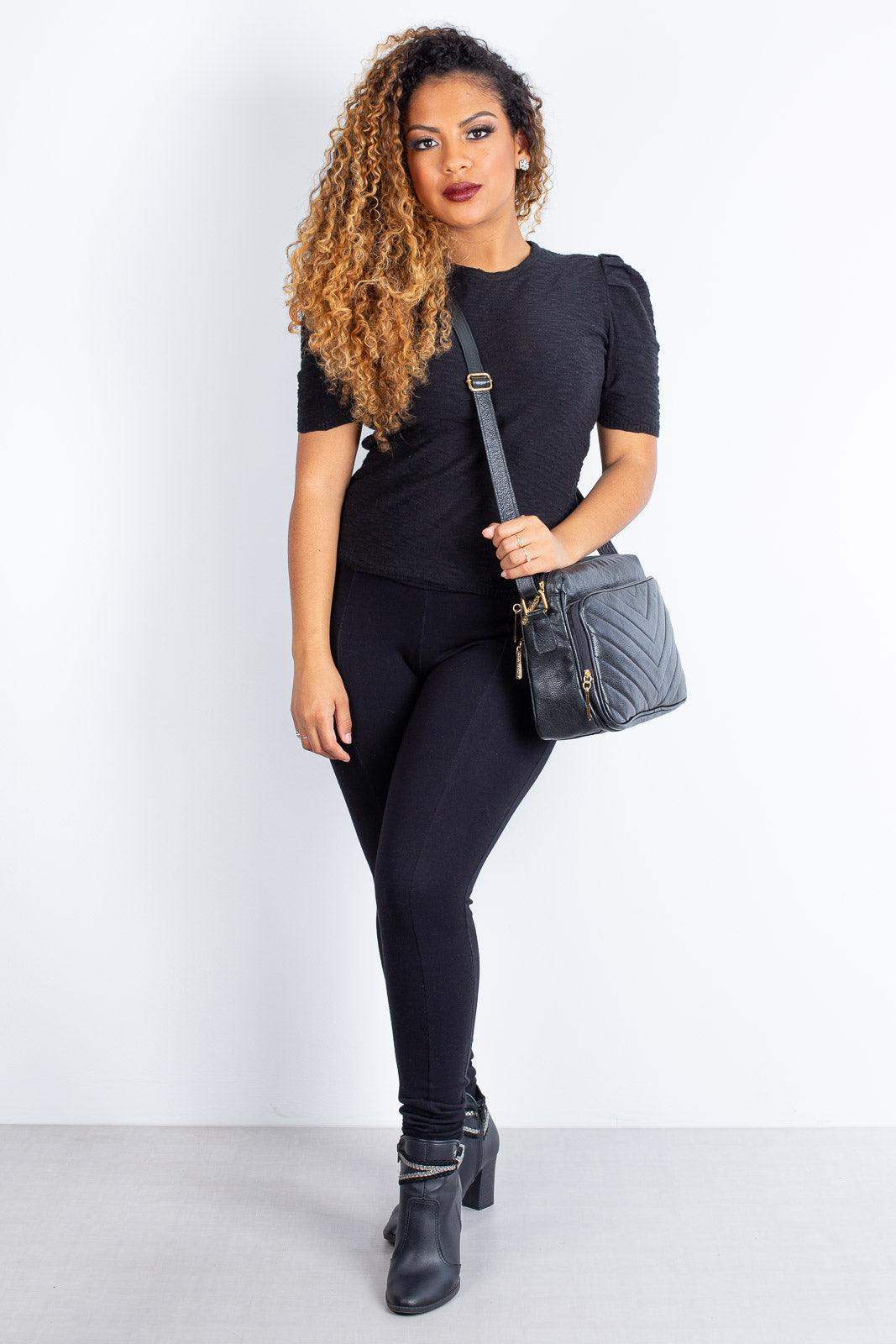 Bolsa de couro liso tiracolo Anita - Enluaze